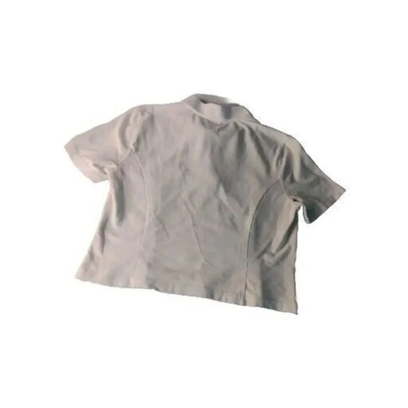 Outdoor Voices White Preppy Crop Active Gym Sporty Logo Polo Medium - Picture 8 of 10